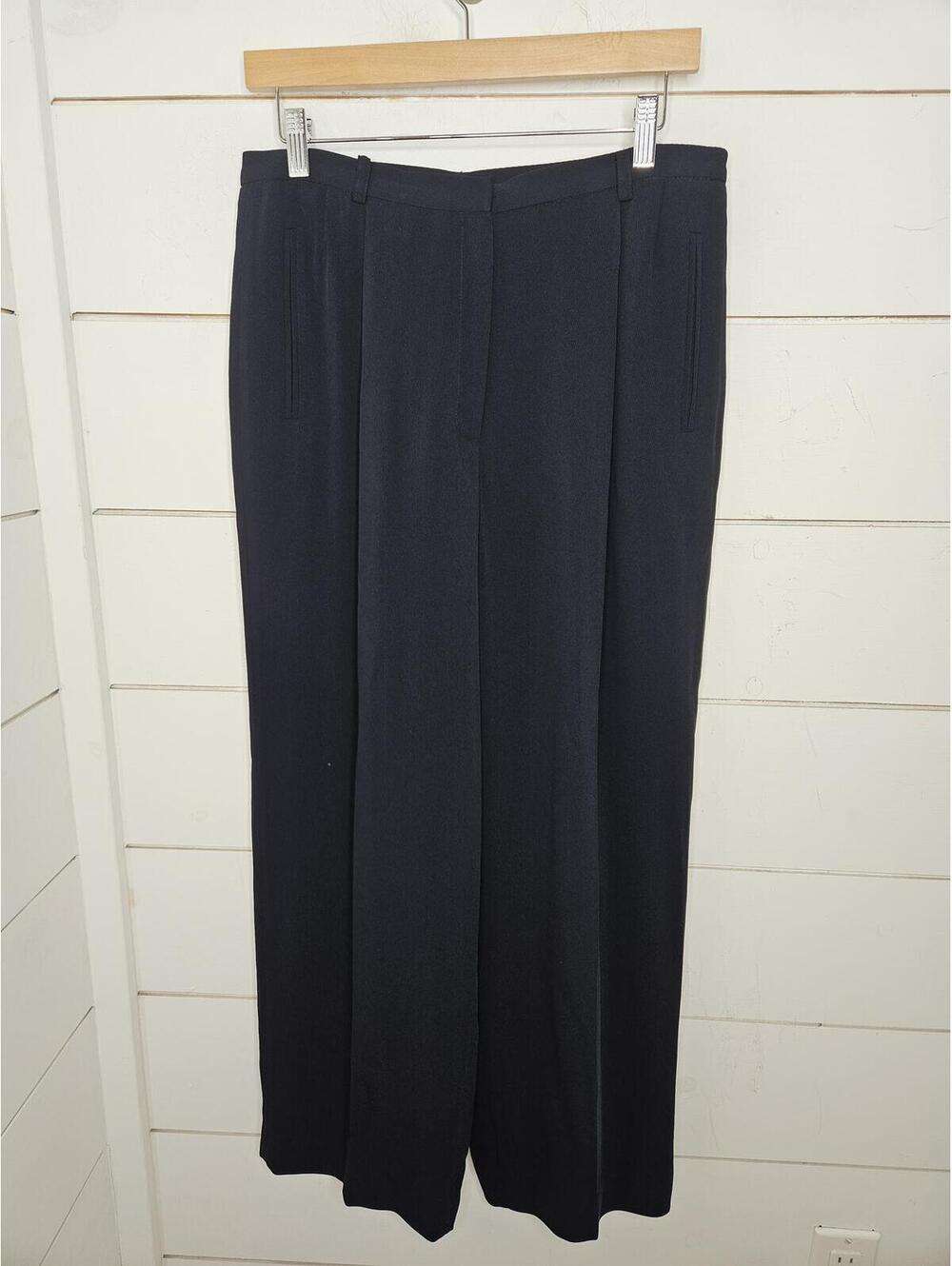 Liz Claiborne Collection size 12 petite navy blue pleated dress pants. Wide leg.